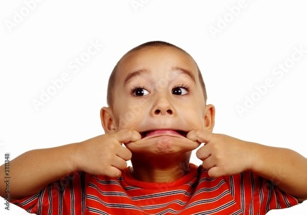 Obraz Chłopiec robi zabawną twarz