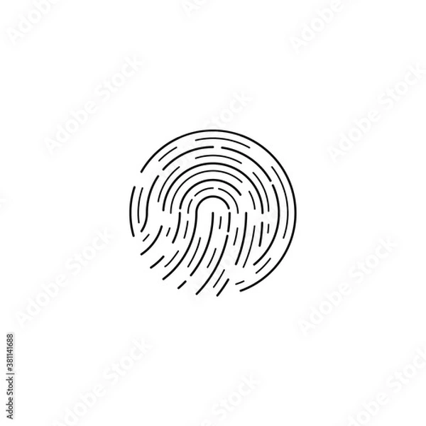 Fototapeta Fingerprint Icons. Identification and security. Vector illustration isolated on white background