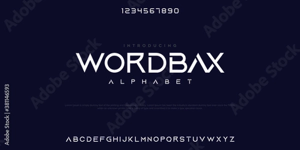 Obraz Sport Modern Italic Alphabet Font. Typography urban style fonts for technology, digital, movie logo design. vector illustration
