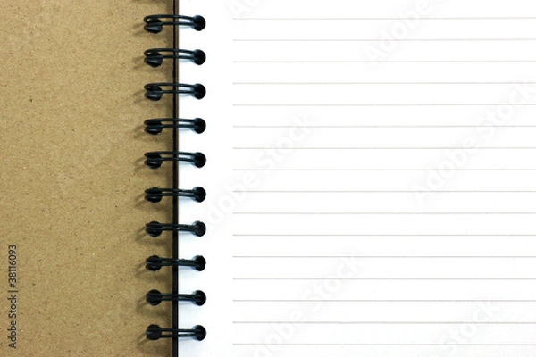 Obraz Notebook vertical single white page