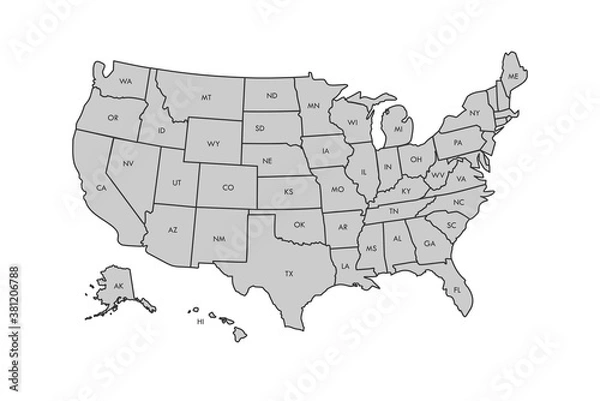 Fototapeta USA Map - Stock Vector Illustration