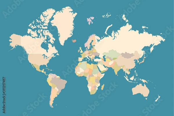 Fototapeta World map - Vector Stocl Illustration