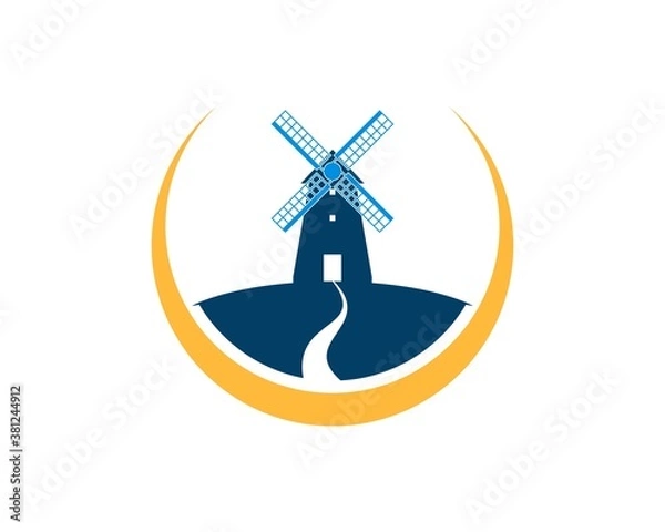 Obraz Circular swoosh with windmill inside