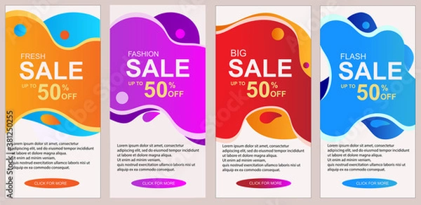 Fototapeta Vector abstract wave design banner web template