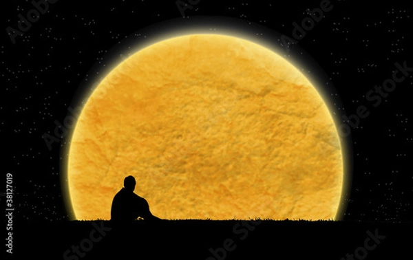 Obraz alone in the dark night