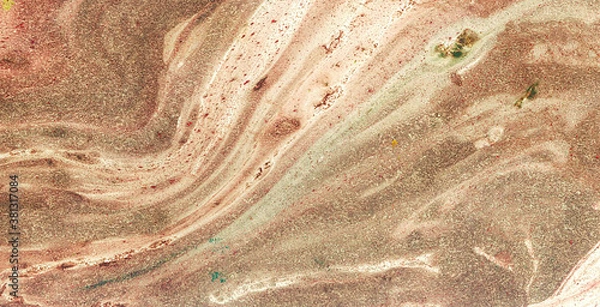 Fototapeta Texture of red and brown watercolor spots on white paper