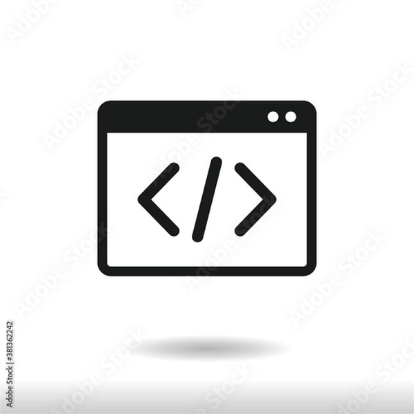 Fototapeta Coding icon vector . development sign