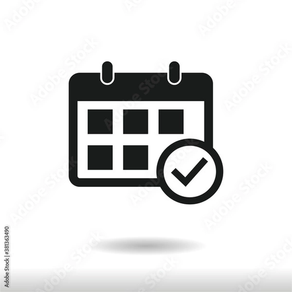 Fototapeta Calendar with Check icon vector