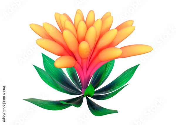 Fototapeta 3D Rendering Alien Plant on White