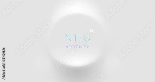 Fototapeta Trendy Neumorphism style liquid plastic interface background. Soft, clear and simple futuristic Neo Morphism shape elements design. Eps10 vector illustration.