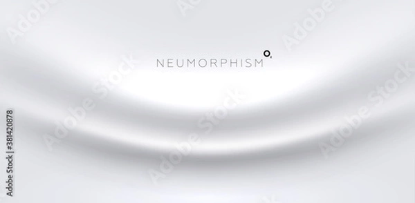 Fototapeta Trendy Neumorphism style liquid plastic interface background. Soft, clear and simple futuristic Neo Morphism shape elements design. Eps10 vector illustration.