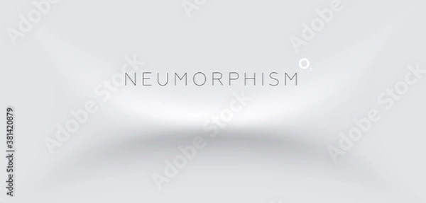 Fototapeta Trendy Neumorphism style liquid plastic interface background. Soft, clear and simple futuristic Neo Morphism shape elements design. Eps10 vector illustration.