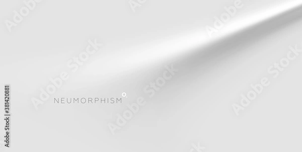 Fototapeta Trendy Neumorphism style liquid plastic interface background. Soft, clear and simple futuristic Neo Morphism shape elements design. Eps10 vector illustration.