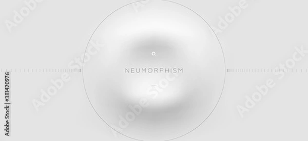 Fototapeta Trendy Neumorphism style liquid plastic interface background. Soft, clear and simple futuristic Neo Morphism shape elements design. Eps10 vector illustration.