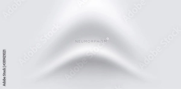 Fototapeta Trendy Neumorphism style liquid plastic interface background. Soft, clear and simple futuristic Neo Morphism shape elements design. Eps10 vector illustration.