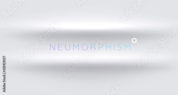 Fototapeta Trendy Neumorphism style liquid plastic interface background. Soft, clear and simple futuristic Neo Morphism shape elements design. Eps10 vector illustration.