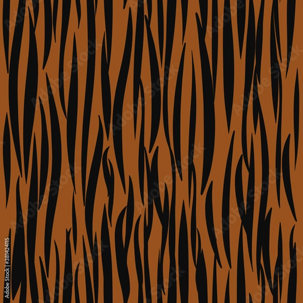 Obraz Vector brown seamless tiger striped pattern.