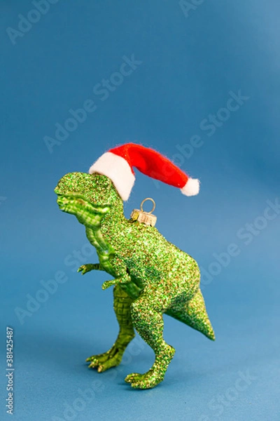 Obraz T-Rex mit Nikolaus Hut