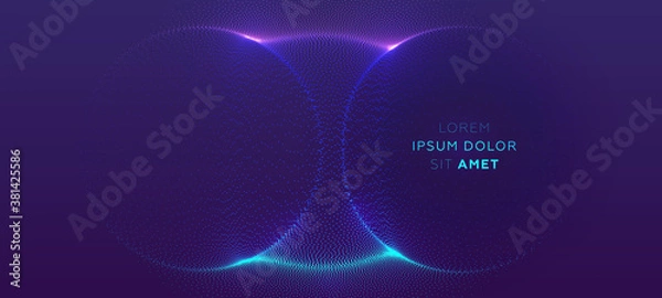 Fototapeta Glowing particles liquid dynamic flow background. Trendy fluid cover design. Eps10 vector illustration