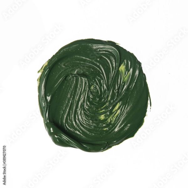 Obraz Natural cosmetic face mud sample isolated on white. Skin clay smear close up.	