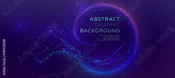 Fototapeta Glowing particles liquid dynamic flow background. Trendy fluid cover design. Eps10 vector illustration