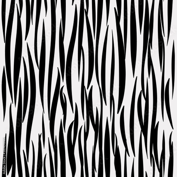 Obraz Vector white seamless tiger striped pattern.