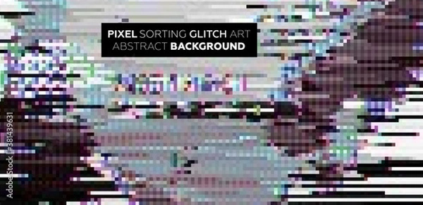 Fototapeta Minimal background with gradient color lines. Geometric trendy design. Pixel sorting glitch style. Eps10 vector illustration