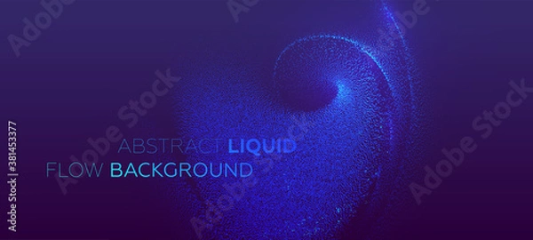 Fototapeta Glowing particles liquid dynamic flow background. Trendy fluid cover design. Eps10 vector illustration