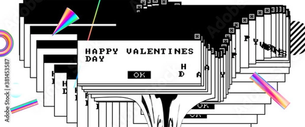Fototapeta Abstract template concept for Valentines Day or modern wedding invitations background design. Vector Illustration.