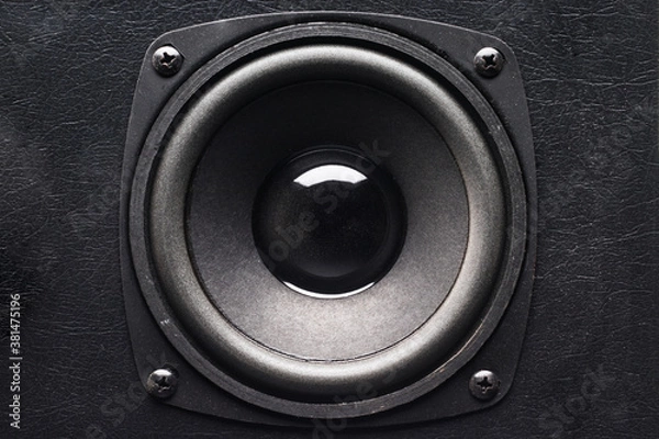 Obraz Black audio loudspeaker, flat lay