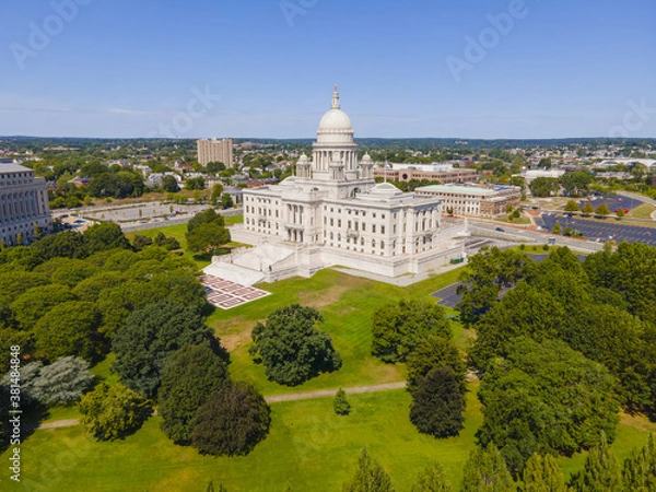 Fototapeta Rhode Island State House with Neoclassical style in downtown Providence, Rhode Island RI, USA. This building is the capitol of state of Rhode Island.