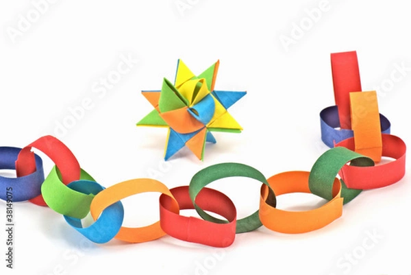 Obraz Papierkette und Fröbelstern