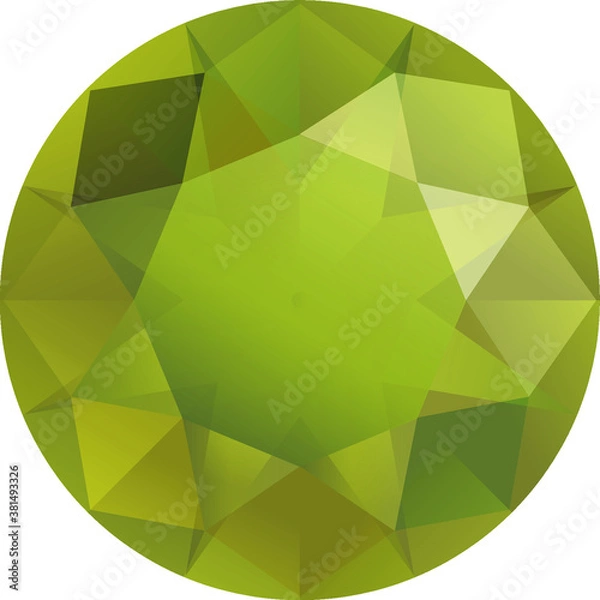 Obraz Sapphire gemstone, diamond cut face table front view, gems color stone, aquamarine, emerald, spinal, ruby