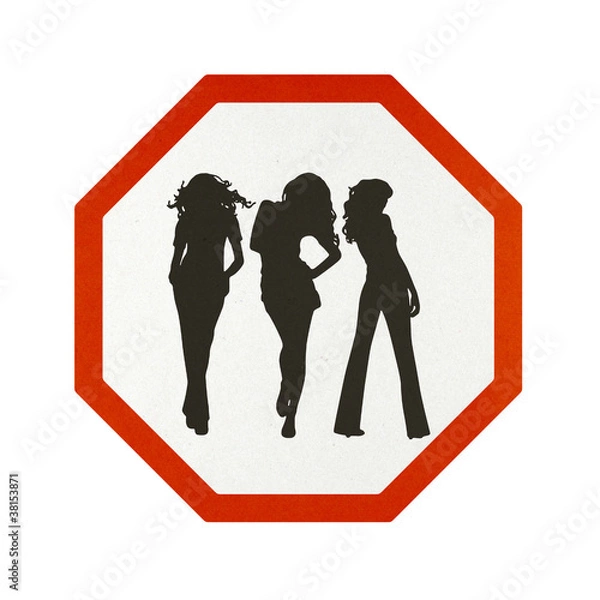 Fototapeta Traffic sign recycled paper