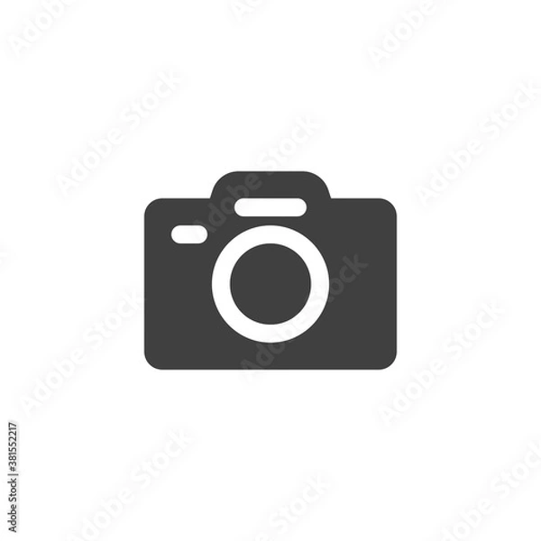 Fototapeta Photography camera vector icon. filled flat sign for mobile concept and web design. Photo camera glyph icon. Symbol, logo illustration. Vector graphics