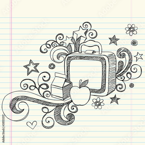 Obraz Lunchbox Sketchy School Doodles