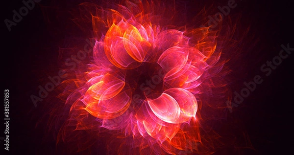 Fototapeta 3D rendering abstract multicolor fractal light background