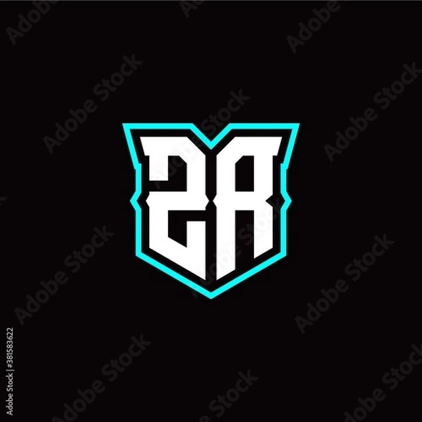 Fototapeta Z R initial letter design with modern shield style