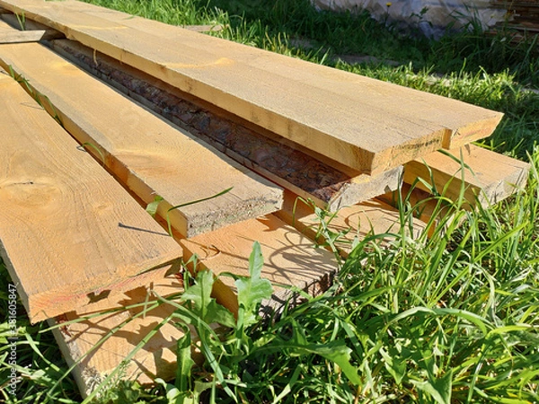 Obraz Wooden boards. Material for construction