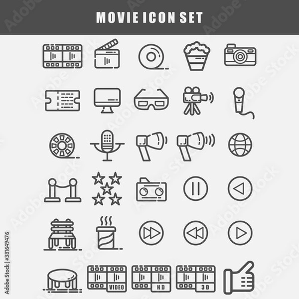 Obraz movie icon set