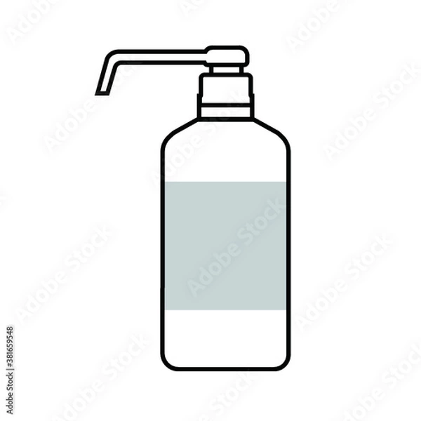 Obraz 白のプッシュ式消毒液ボトル