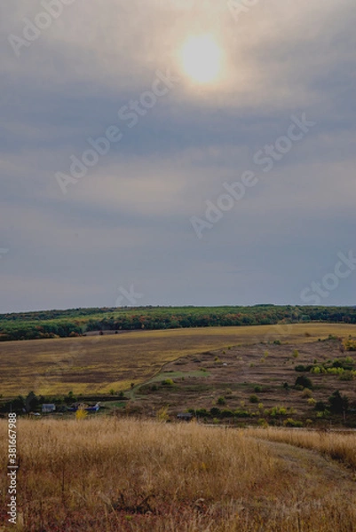 Obraz clouds over the field