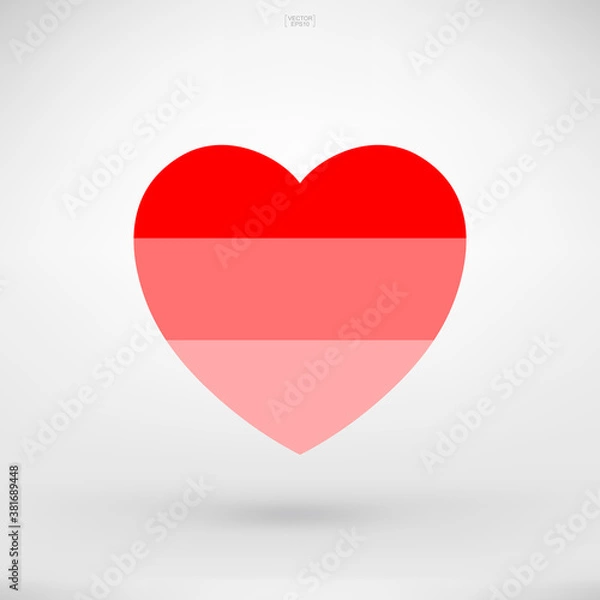 Fototapeta Heart sign and symbol for Valentine's Day. Heart shape for decorative card, website, template design, postcard, advertising, mobile application. Vector.