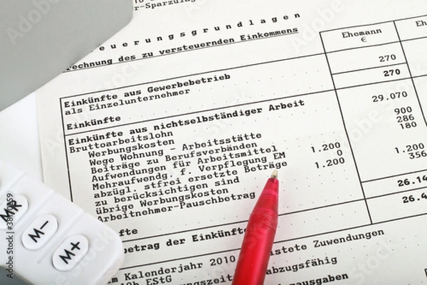 Obraz Einkommensteuerbescheid 2010