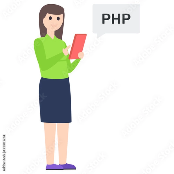 Fototapeta Female Programmer Vector 