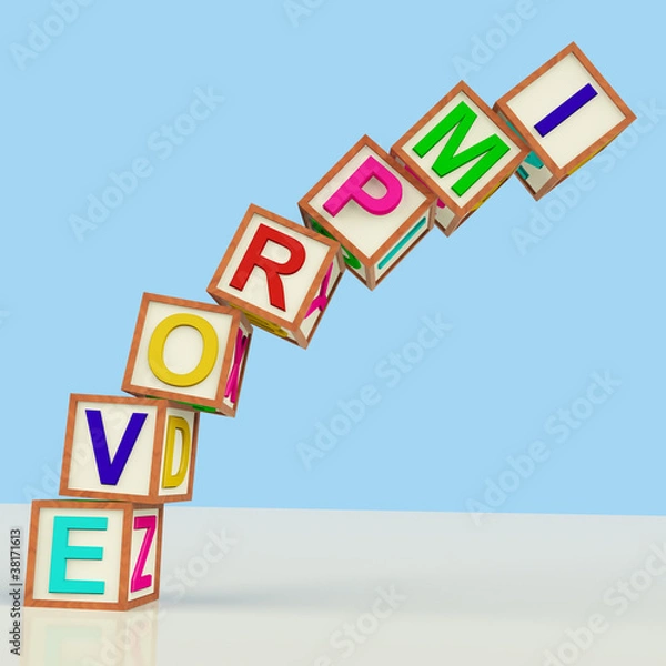 Fototapeta Improve Blocks Showing Growth Success And Goals