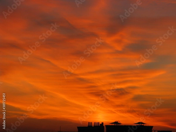 Obraz sunset over the town