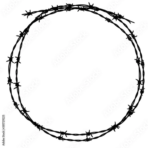 Obraz Silhouette of circle barbed wire 