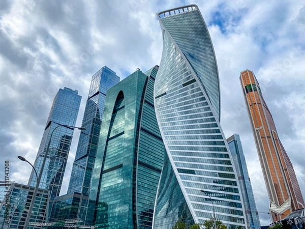 Obraz Moscow, Russia, 09.11.2020.View of skyscrapers in the center of Moscow. Moscow-City center.