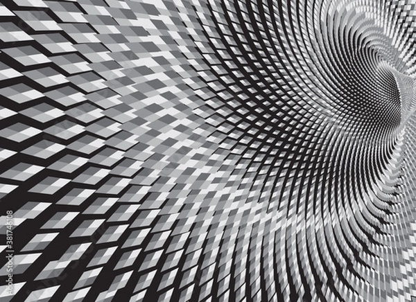Fototapeta Abstract Gray Halftone Vector Spiral Pattern or Texture